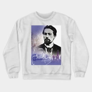 Anton Tchekov Collage Portrait Crewneck Sweatshirt